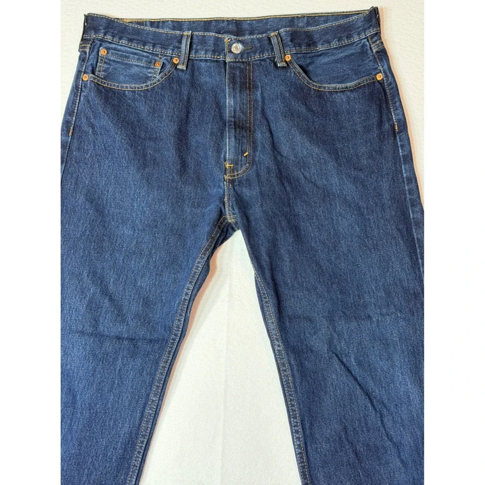 Levi Strauss & Co 505 Mens Jeans Dark Wash‎ Straight Fit W38 L34 (actual 33)